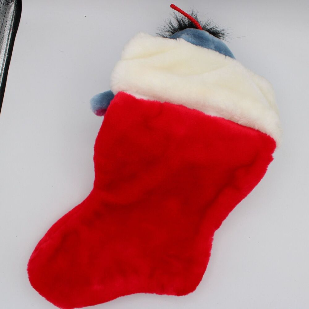 VINTAGE DISNEY PLUSH EYORE CHRISTMAS STOCKING WINNIE THE POOH 3D - Picture 2 of 5